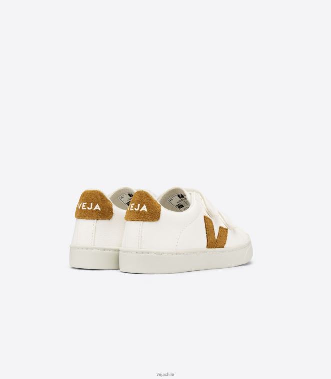 Veja niños esplar cuero sin cromo blanco camel PDFXH328 zapatos