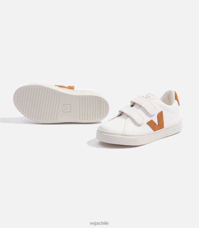 Veja niños esplar cuero sin cromo blanco camel PDFXH328 zapatos