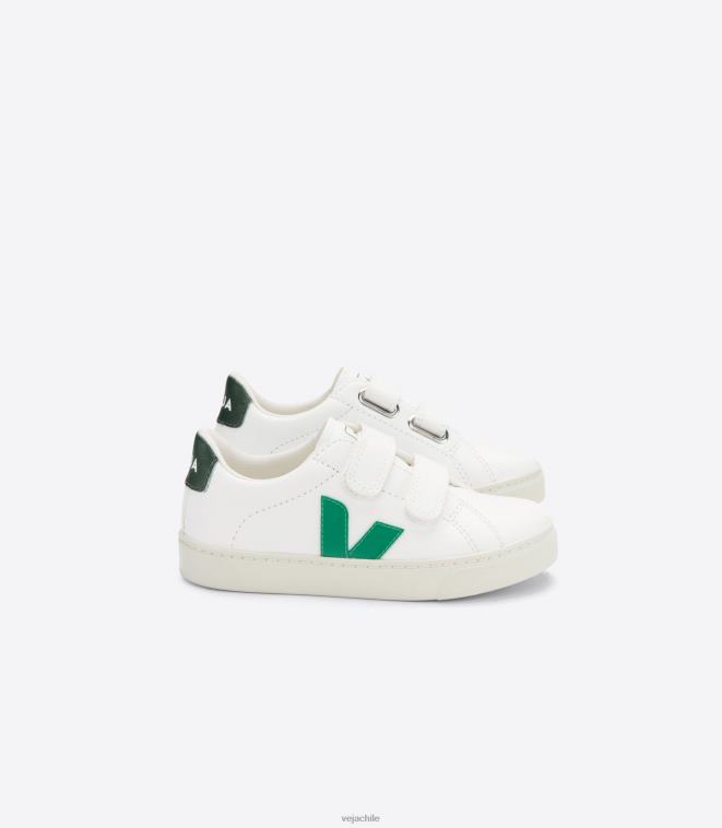 Veja niños esplar cuero sin cromo blanco esmeralda chipre PDFXH337 zapatos