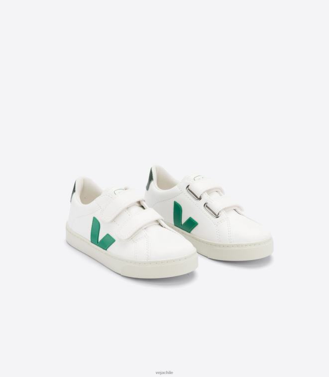 Veja niños esplar cuero sin cromo blanco esmeralda chipre PDFXH337 zapatos