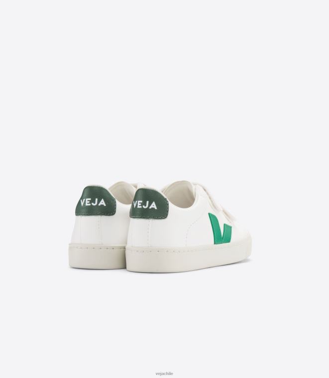 Veja niños esplar cuero sin cromo blanco esmeralda chipre PDFXH337 zapatos