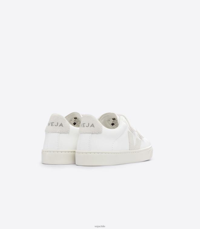 Veja niños esplar cuero sin cromo blanco natural PDFXH324 zapatos