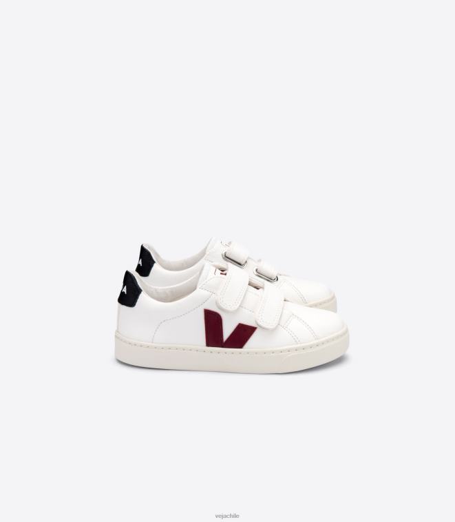 Veja niños esplar cuero sin cromo blanco negro marsala PDFXH336 zapatos