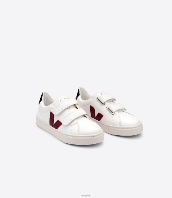 Veja niños esplar cuero sin cromo blanco negro marsala PDFXH336 zapatos