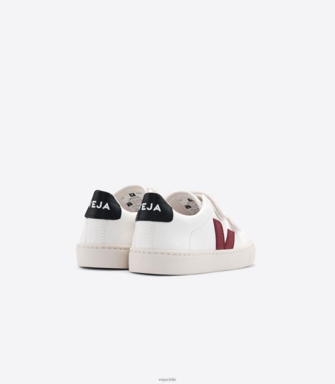Veja niños esplar cuero sin cromo blanco negro marsala PDFXH336 zapatos
