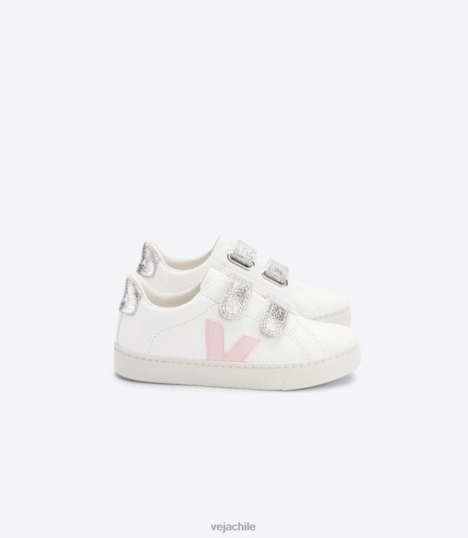 Veja niños esplar cuero sin cromo blanco petalo plata PDFXH323 zapatos