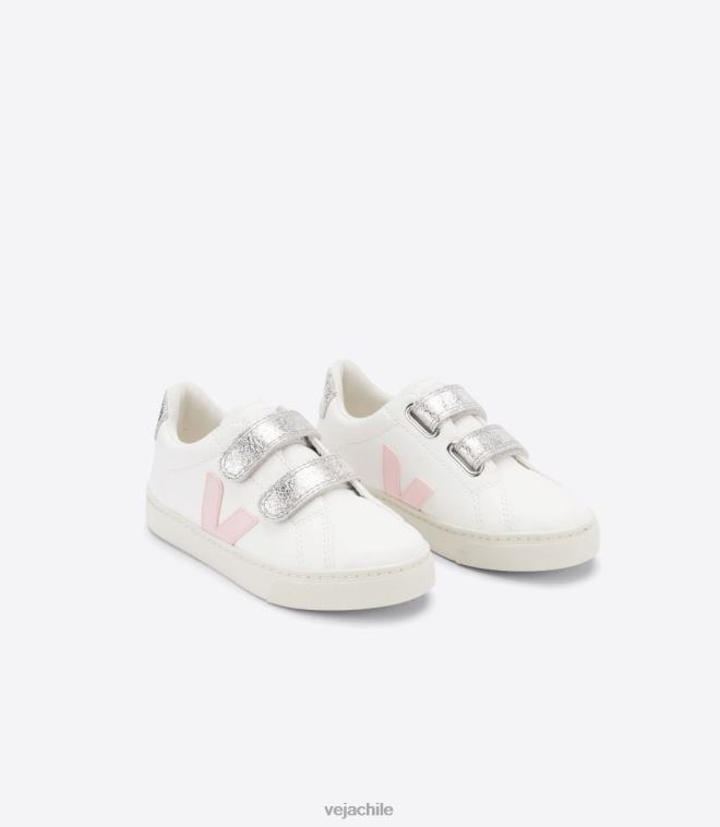 Veja niños esplar cuero sin cromo blanco petalo plata PDFXH323 zapatos