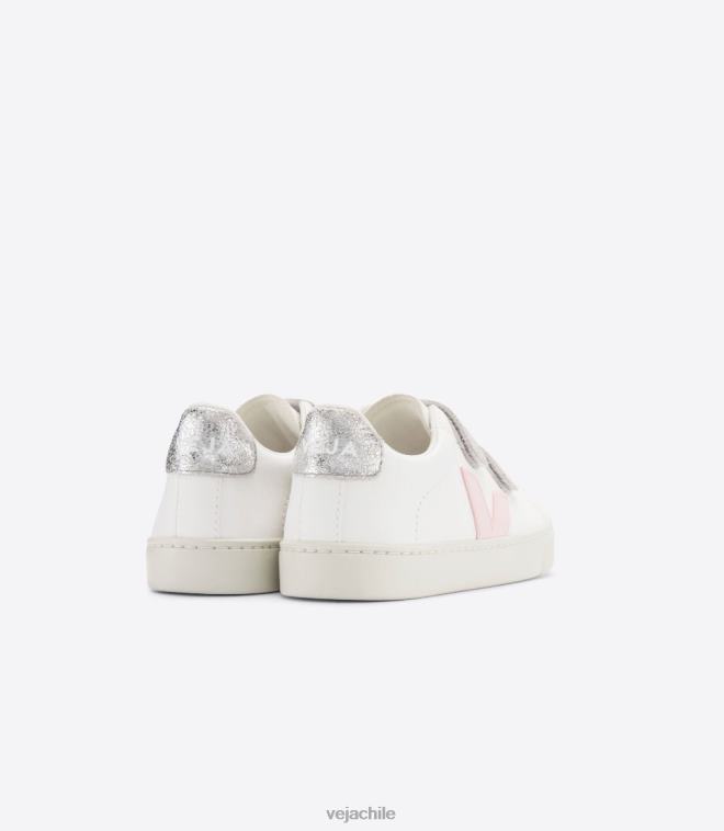 Veja niños esplar cuero sin cromo blanco petalo plata PDFXH323 zapatos