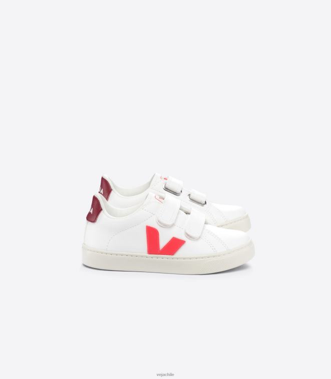 Veja niños esplar cuero sin cromo blanco rosa fluo marsala PDFXH322 zapatos