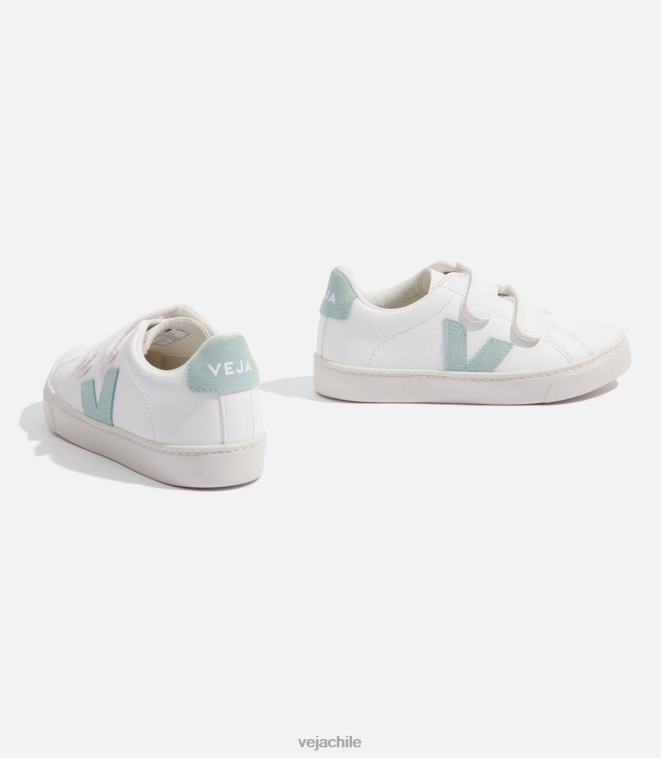 Veja niños esplar cuero sin cromo matcha blanco PDFXH329 zapatos