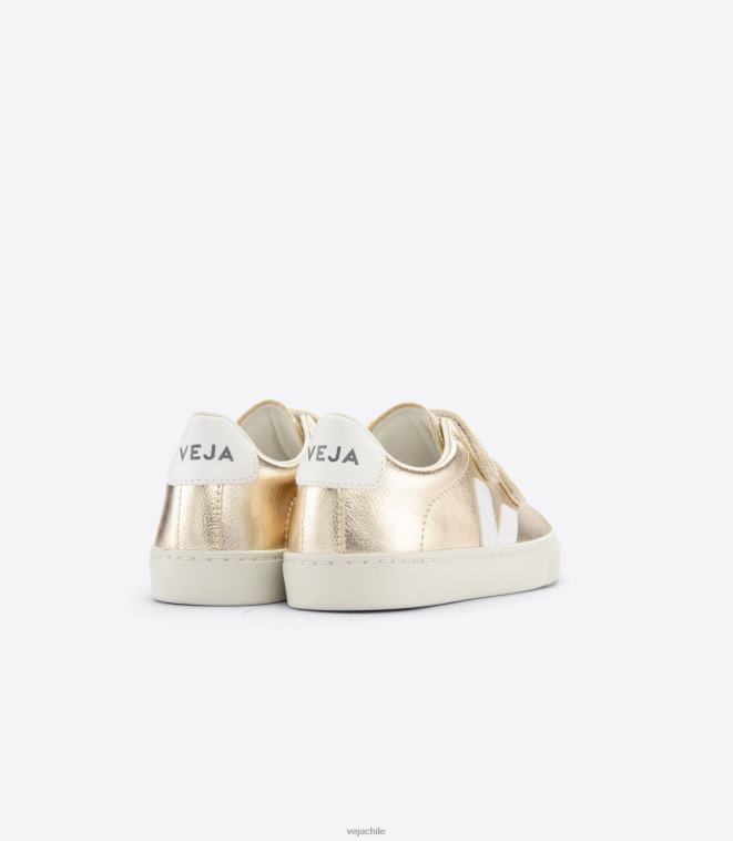 Veja niños esplar cuero sin cromo platinado blanco PDFXH327 zapatos