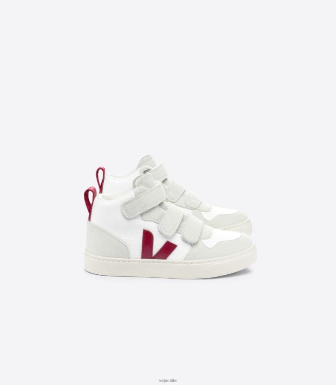 Veja niños v-10 mid b-mesh blanco marsala PDFXH343 zapatos