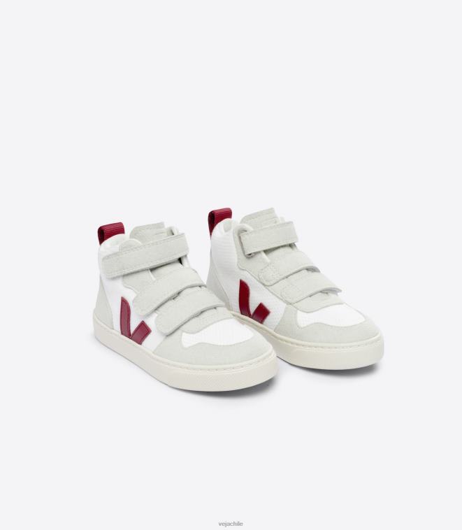 Veja niños v-10 mid b-mesh blanco marsala PDFXH343 zapatos