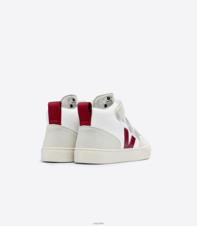 Veja niños v-10 mid b-mesh blanco marsala PDFXH343 zapatos