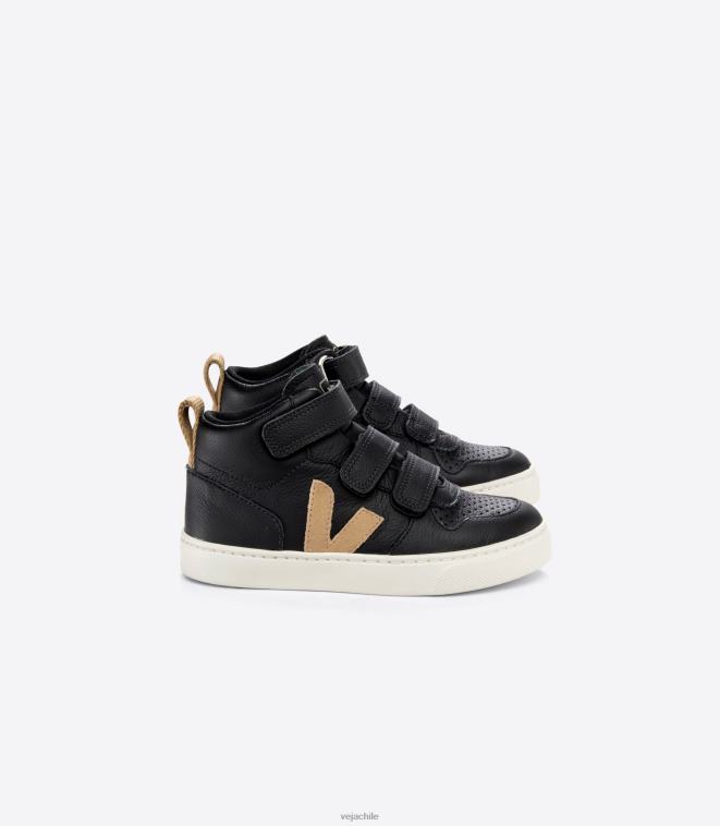 Veja niños v-10 mid cuero sin cromo negro duna PDFXH348 zapatos