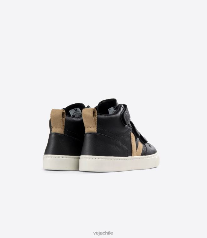 Veja niños v-10 mid cuero sin cromo negro duna PDFXH348 zapatos