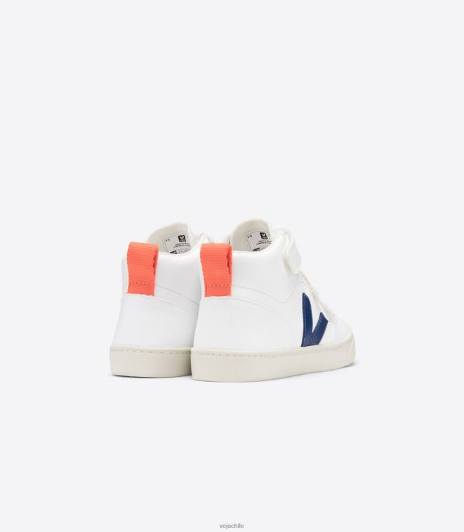 Veja niños v-10 mid cwl blanco naranja cobalto fluo PDFXH346 zapatos