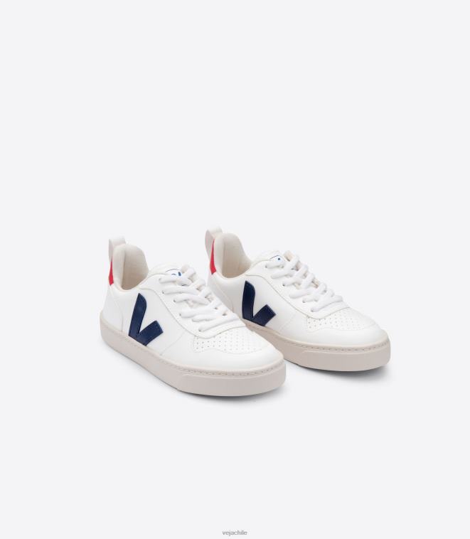 Veja niños v-10 cordones cwl blanco cobalto pekin PDFXH365 zapatos