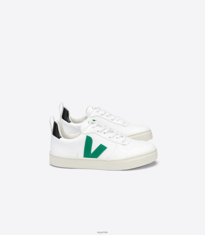 Veja niños v-10 cordones cwl blanco esmeralda negro PDFXH368 zapatos