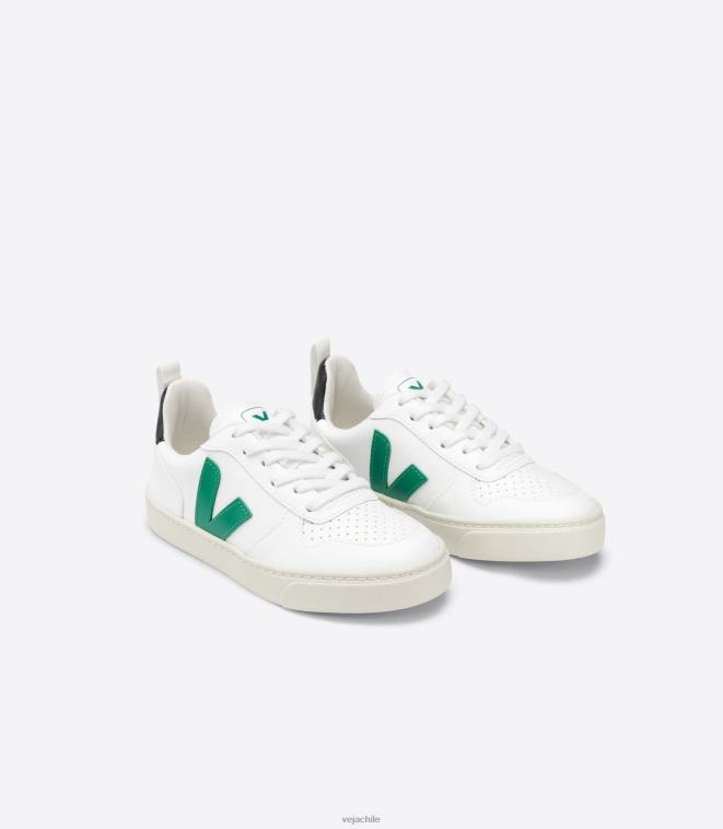 Veja niños v-10 cordones cwl blanco esmeralda negro PDFXH368 zapatos