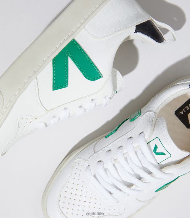 Veja niños v-10 cordones cwl blanco esmeralda negro PDFXH368 zapatos