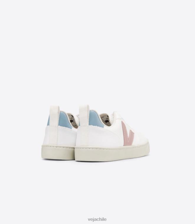 Veja niños v-10 cordones cwl blanco nena azul PDFXH370 zapatos