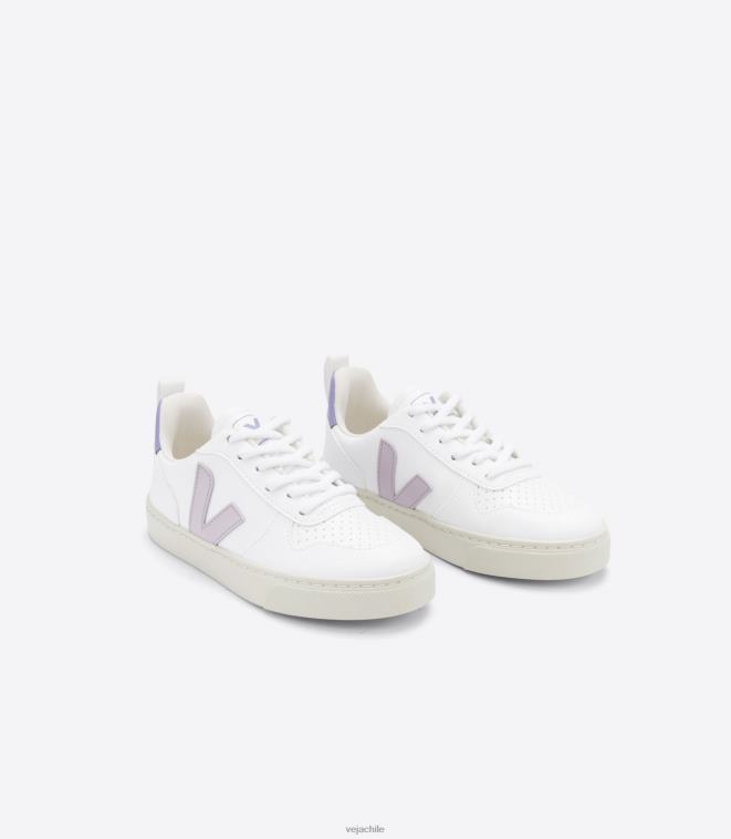 Veja niños v-10 cordones cwl blanco parme lavande PDFXH369 zapatos