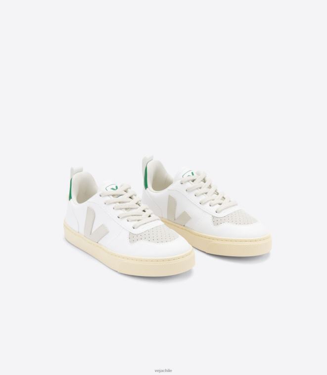 Veja niños v-10 cordones cwl blanco pierre emeraude PDFXH366 zapatos
