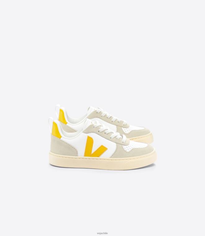 Veja niños v-10 cuero sin cromo blanco ouro almendra PDFXH358 zapatos