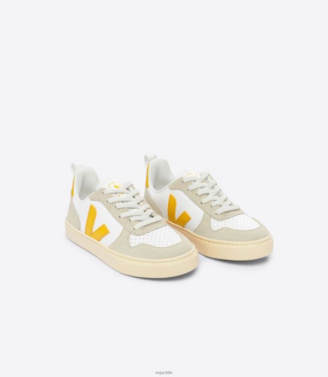 Veja niños v-10 cuero sin cromo blanco ouro almendra PDFXH358 zapatos