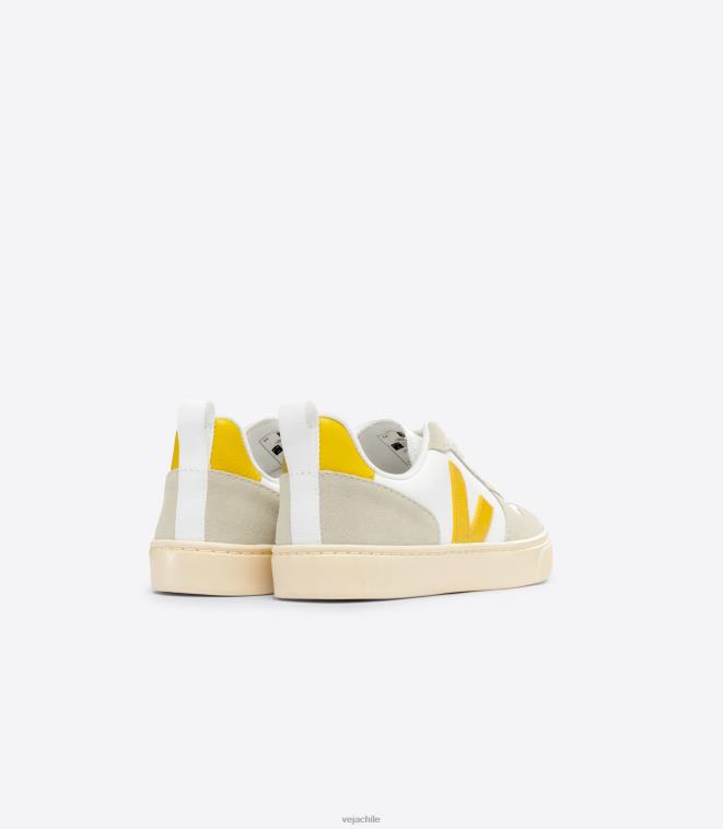 Veja niños v-10 cuero sin cromo blanco ouro almendra PDFXH358 zapatos