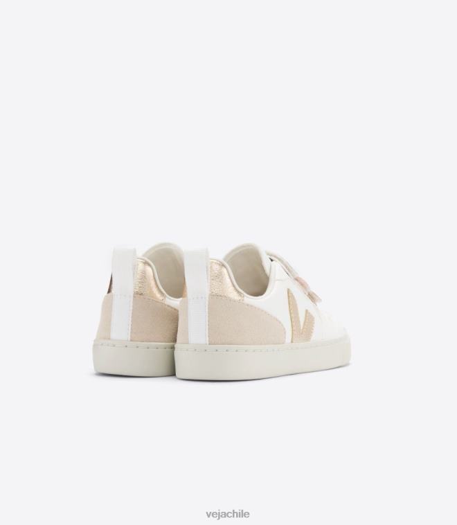 Veja niños v-10 cuero sin cromo multico blanco brillante PDFXH355 zapatos