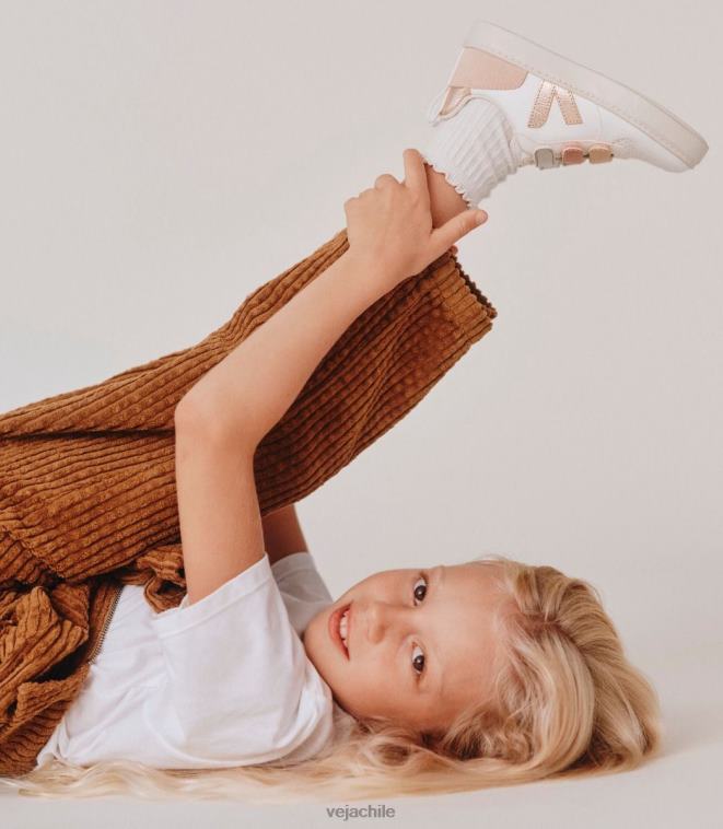 Veja niños v-10 cuero sin cromo multico blanco brillante PDFXH355 zapatos