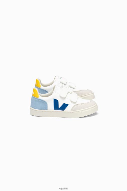 Veja niños v-12 cuero sin cromo blanco multico PDFXH309 zapatos