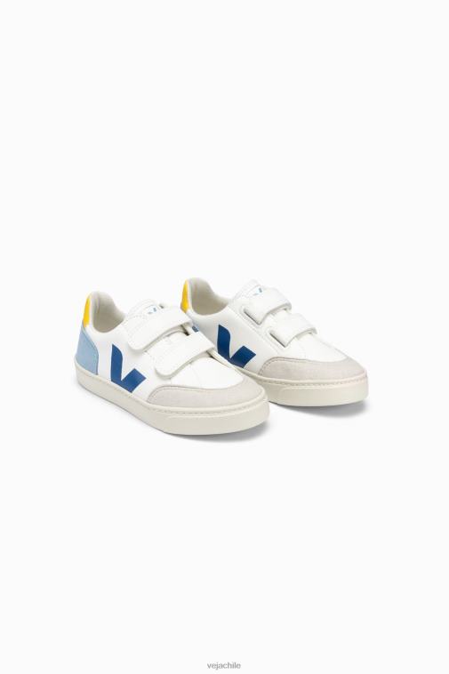Veja niños v-12 cuero sin cromo blanco multico PDFXH309 zapatos