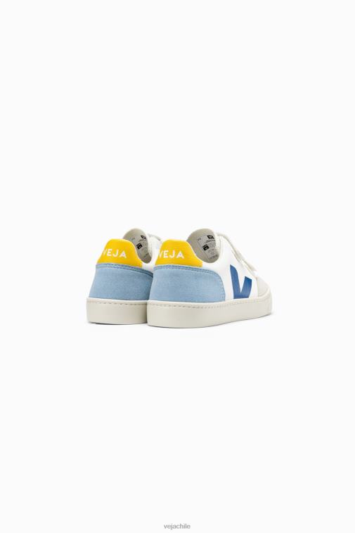Veja niños v-12 cuero sin cromo blanco multico PDFXH309 zapatos