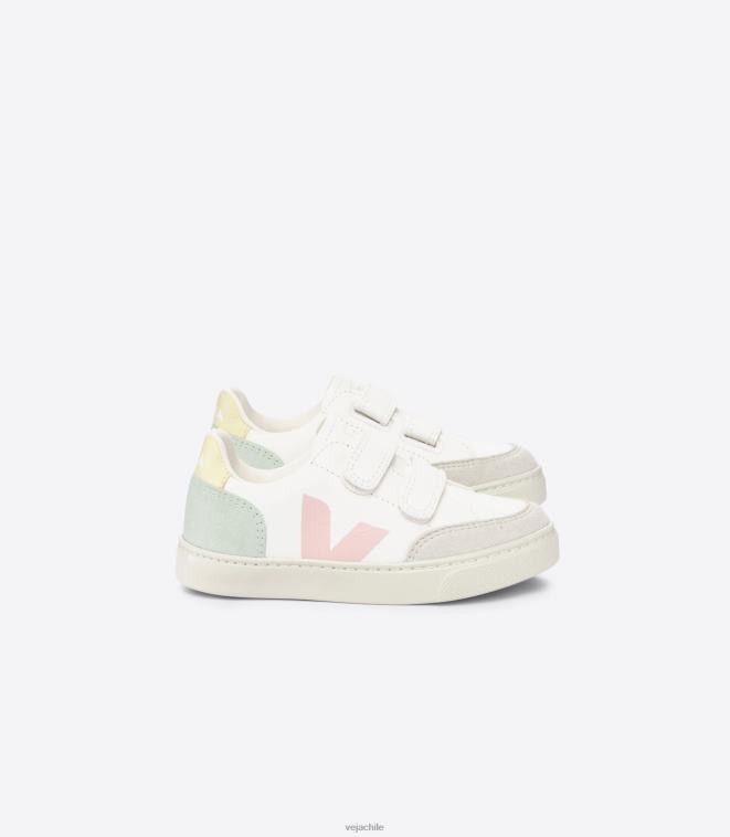 Veja niños v-12 cuero sin cromo blanco multico jade PDFXH304 zapatos