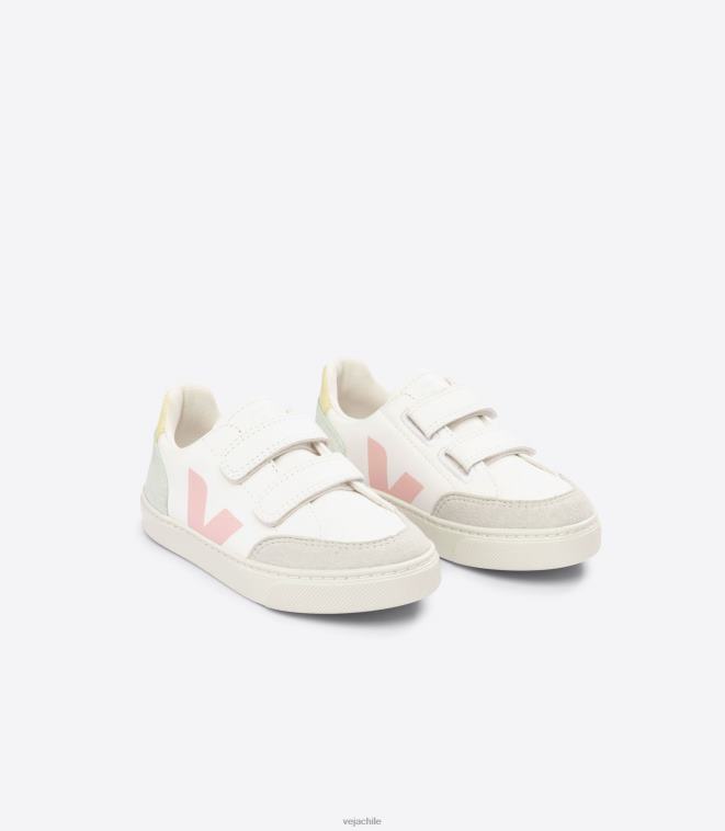 Veja niños v-12 cuero sin cromo blanco multico jade PDFXH304 zapatos