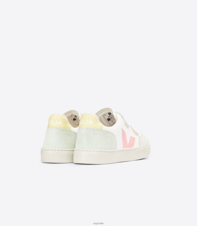 Veja niños v-12 cuero sin cromo blanco multico jade PDFXH304 zapatos