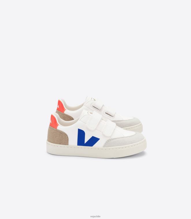 Veja niños v-12 cuero sin cromo blanco multico miel PDFXH303 zapatos