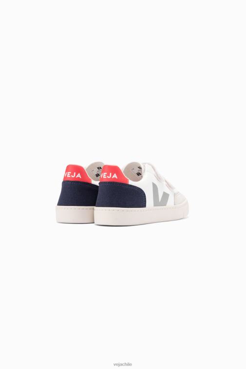 Veja niños v-12 cuero sin cromo blanco multico nautico PDFXH310 zapatos