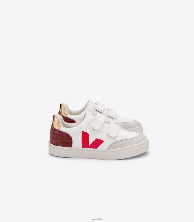 Veja niños v-12 cuero sin cromo blanco multico pétalo seco PDFXH305 zapatos