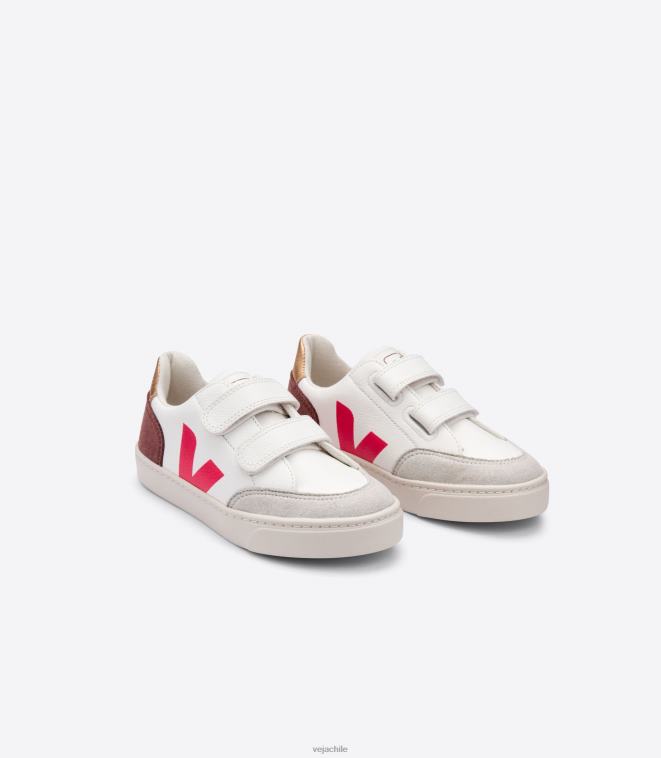Veja niños v-12 cuero sin cromo blanco multico pétalo seco PDFXH305 zapatos