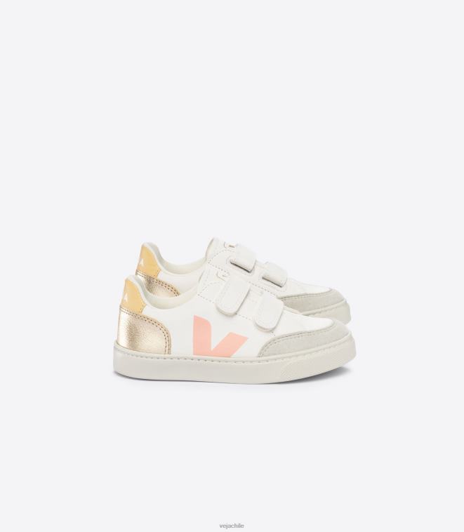 Veja niños v-12 cuero sin cromo blanco multico platine PDFXH301 zapatos
