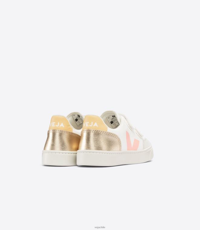 Veja niños v-12 cuero sin cromo blanco multico platine PDFXH301 zapatos