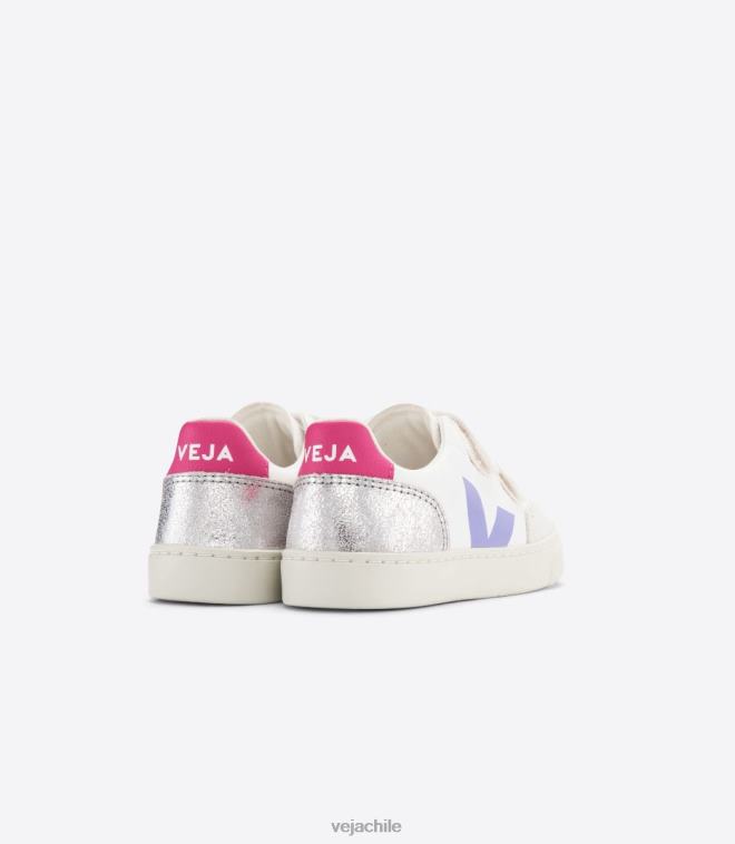Veja niños v-12 cuero sin cromo multico plata PDFXH307 zapatos